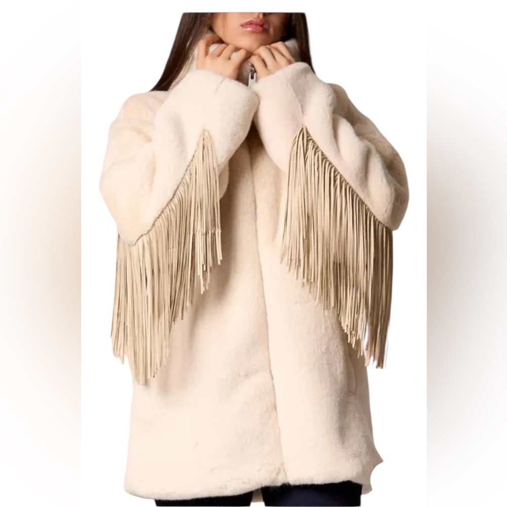 Elegant Cream Fringe Women's Bag - Picture 9 of 10